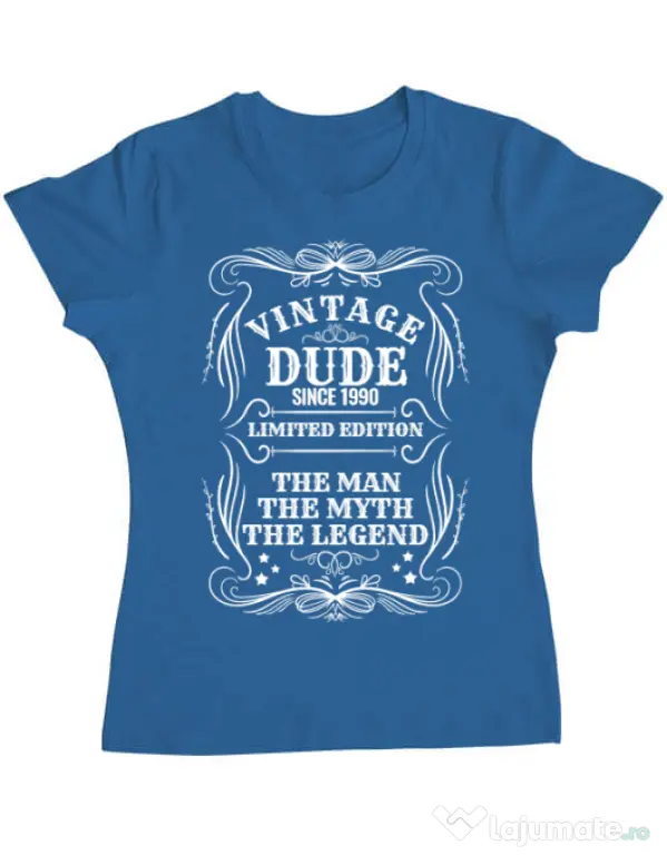 Tricou ADLER dama Vintage dude Albastru azuriu