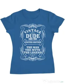Tricou ADLER dama Vintage dude Albastru azuriu
