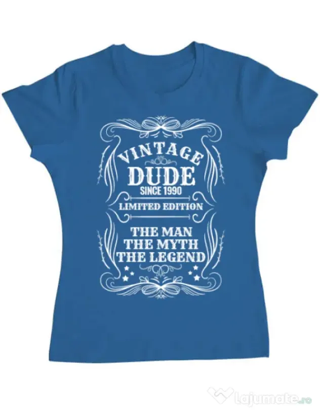 Tricou ADLER dama Vintage dude Albastru azuriu