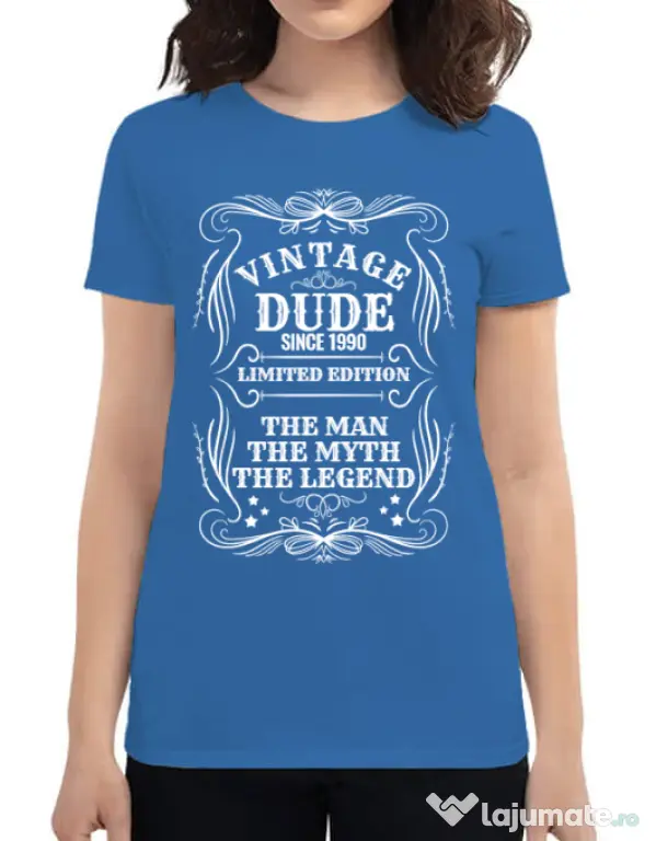 Tricou ADLER dama Vintage dude Albastru azuriu