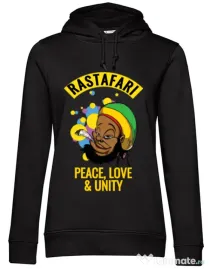 Hoodie dama cu gluga Rastafari Negru