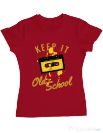 Tricou ADLER dama Keep it old school Rosu