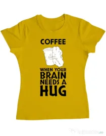 Tricou ADLER dama Coffee Galben