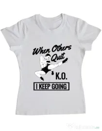 Tricou ADLER dama I keep going Alb