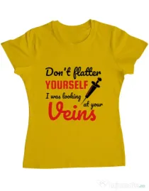 Tricou ADLER dama Don’t flatter yourself Galben
