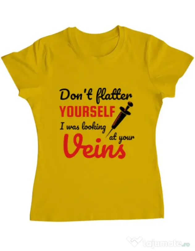Tricou ADLER dama Don’t flatter yourself Galben