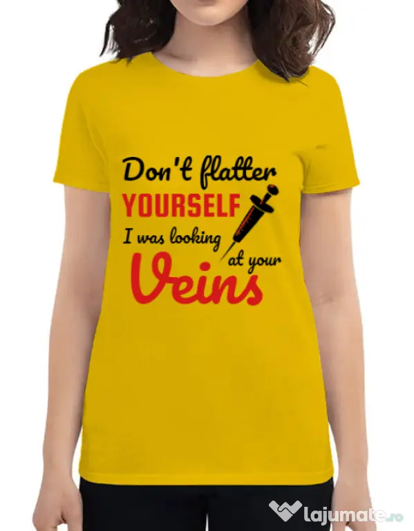 Tricou ADLER dama Don’t flatter yourself Galben
