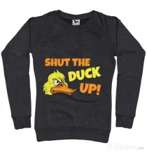 Bluza ADLER dama Shut the duck up Negru melanj