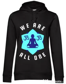 Hoodie dama cu gluga We are all one Negru