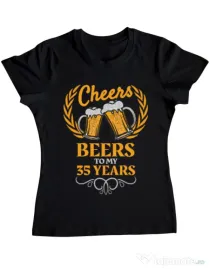 Tricou ADLER dama Birthday Cheers Negru