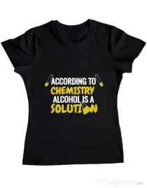Tricou ADLER dama Alcohol is a solution Negru