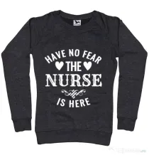 Bluza ADLER dama The nurse is here Negru melanj