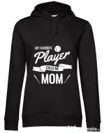 Hoodie dama cu gluga My favorite player Negru
