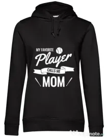 Hoodie dama cu gluga My favorite player Negru