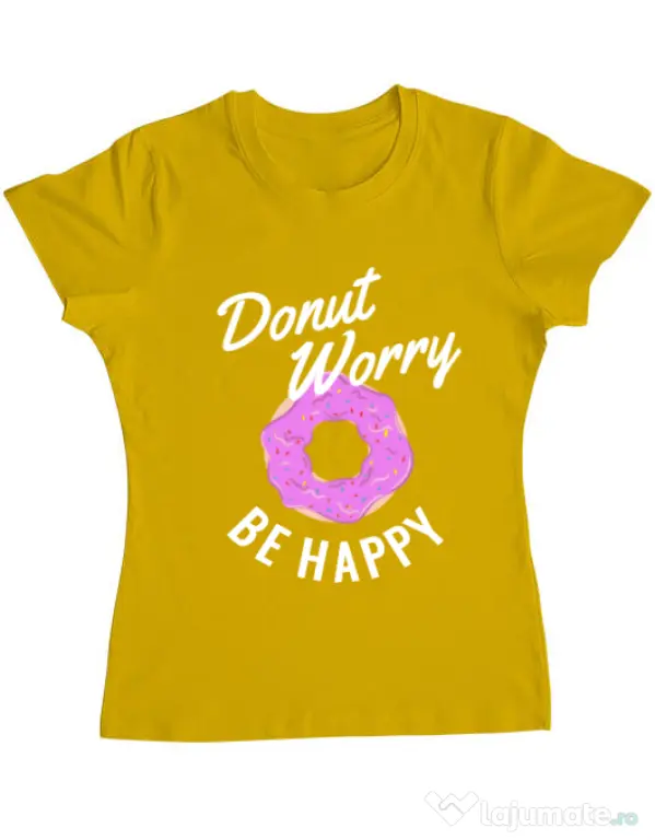 Tricou ADLER dama Be happy Galben