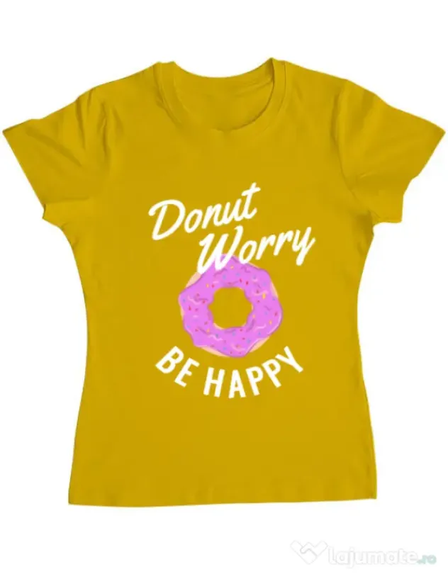 Tricou ADLER dama Be happy Galben