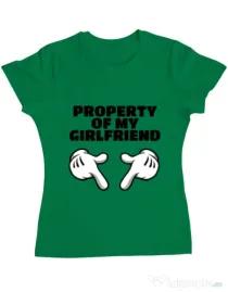 Tricou ADLER dama Property of my girlfriend Verde mediu