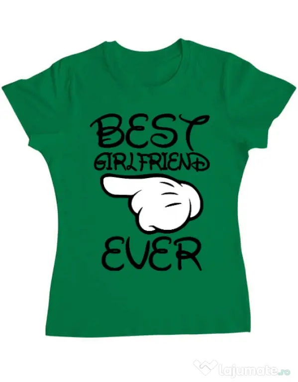 Tricou ADLER dama Best girlfriend ever Verde mediu