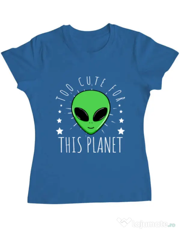 Tricou ADLER dama Too cute Albastru azuriu