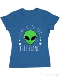 Tricou ADLER dama Too cute Albastru azuriu