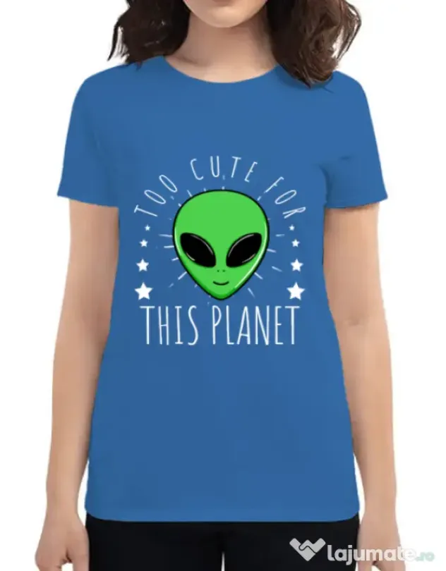 Tricou ADLER dama Too cute Albastru azuriu