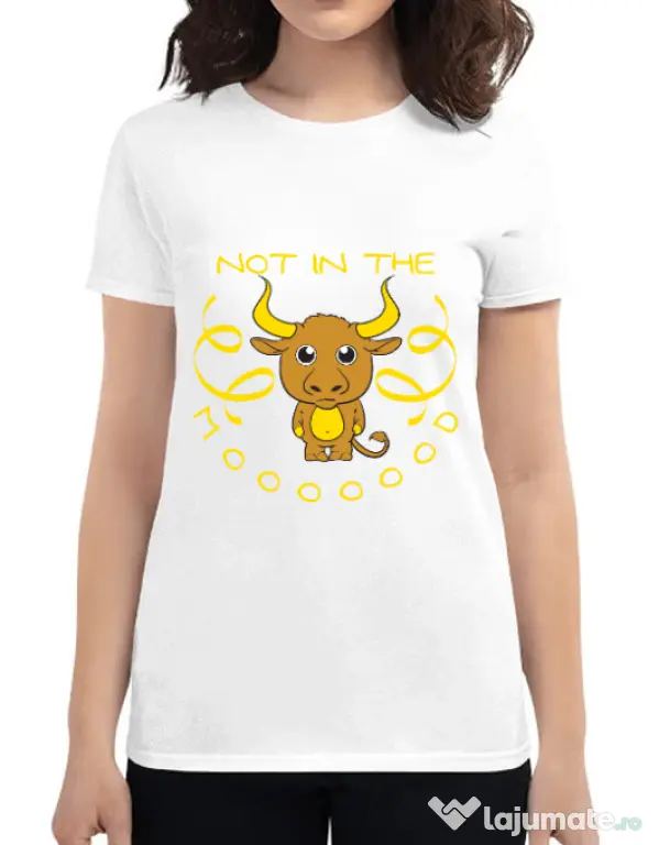 Tricou ADLER dama Not in the mood Alb