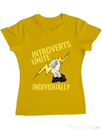 Tricou ADLER dama Introverts unite Galben