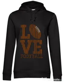 Hoodie dama cu gluga Love football Negru
