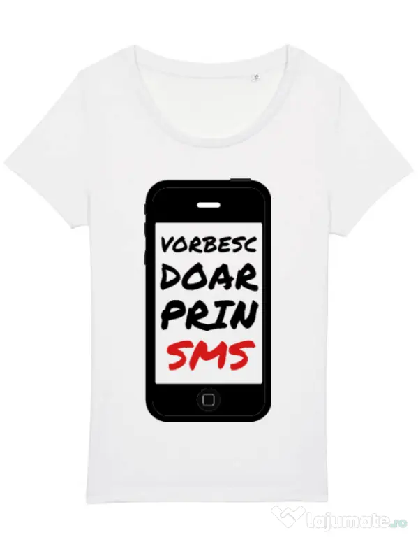 Tricou STANLEY STELLA dama Vorbesc doar prin sms Alb