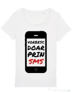 Tricou STANLEY STELLA dama Vorbesc doar prin sms Alb