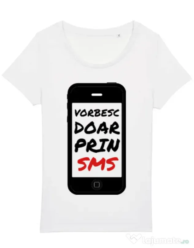 Tricou STANLEY STELLA dama Vorbesc doar prin sms Alb