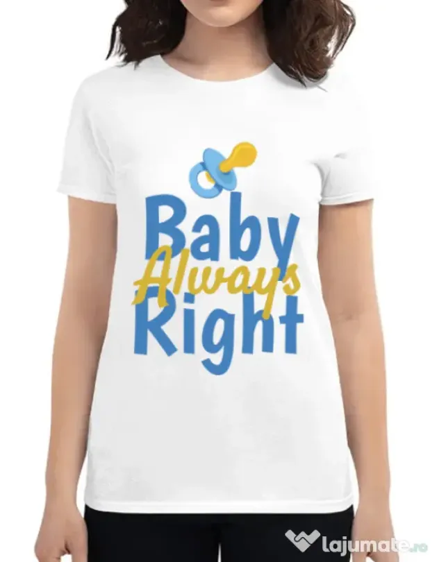 Tricou ADLER dama Baby always right Alb