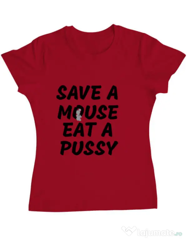 Tricou ADLER dama Save a mouse Rosu