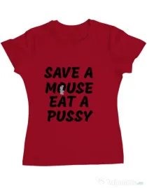 Tricou ADLER dama Save a mouse Rosu