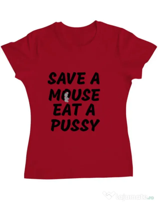Tricou ADLER dama Save a mouse Rosu