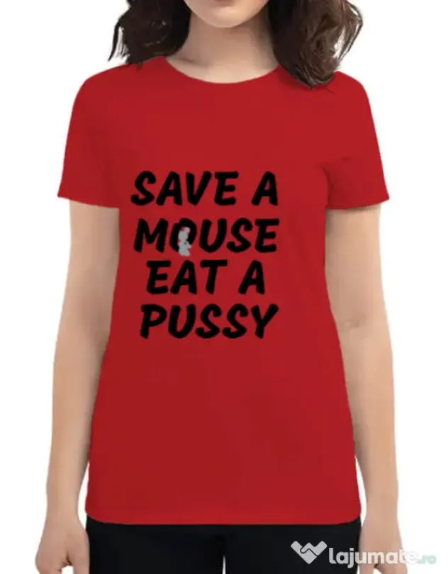 Tricou ADLER dama Save a mouse Rosu