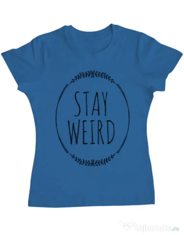 Tricou ADLER dama Stay weird Albastru azuriu