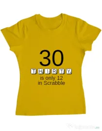 Tricou ADLER dama 30 in scrabble Galben