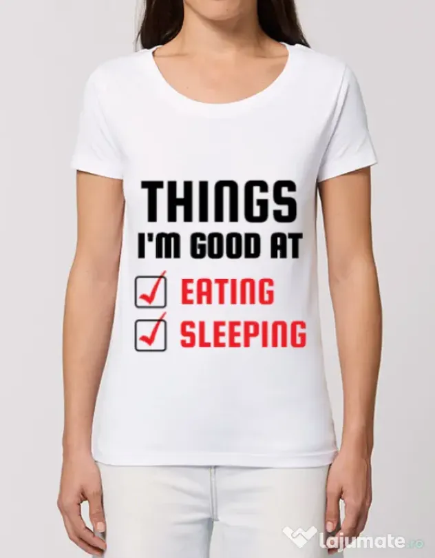 Tricou STANLEY STELLA dama Things I am good at Alb