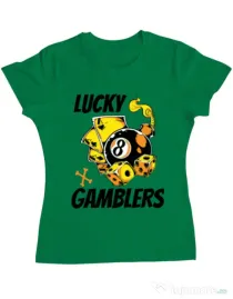 Tricou ADLER dama Lucky gamblers Verde mediu