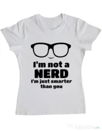 Tricou ADLER dama Smarter than you Alb