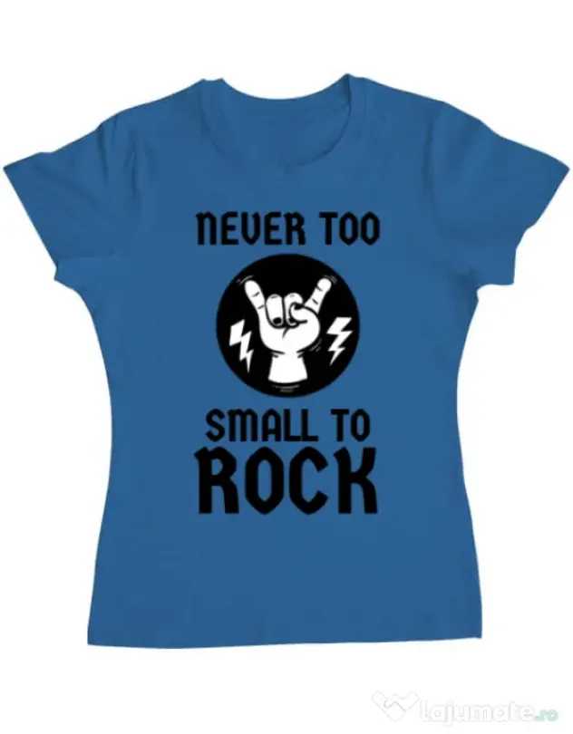 Tricou ADLER dama Never too small to rock Albastru azuriu