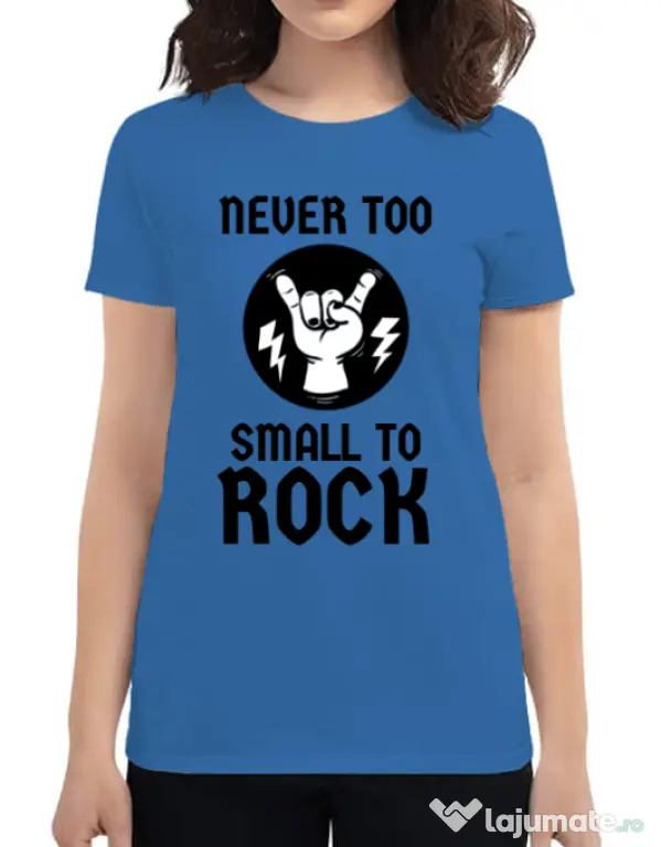 Tricou ADLER dama Never too small to rock Albastru azuriu