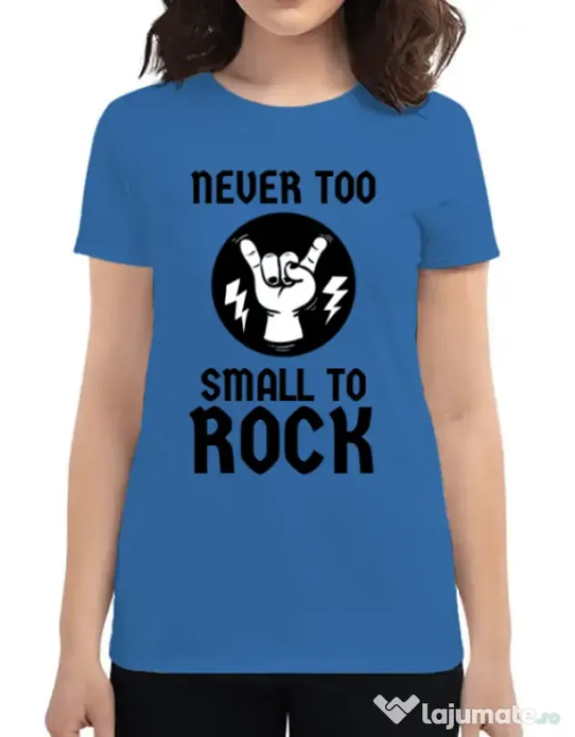 Tricou ADLER dama Never too small to rock Albastru azuriu