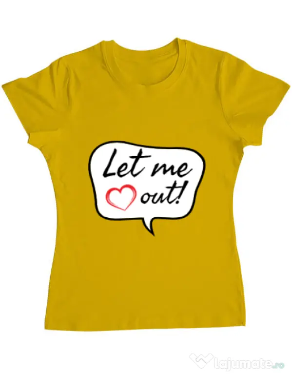Tricou ADLER dama Let me out Galben