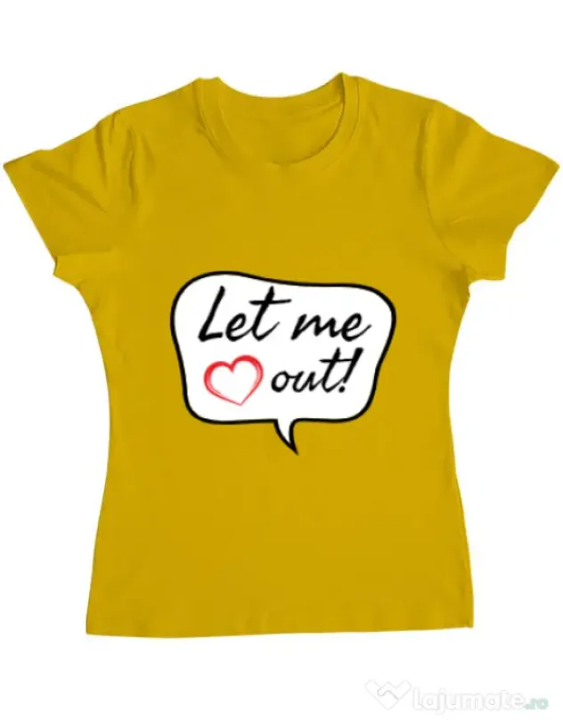 Tricou ADLER dama Let me out Galben