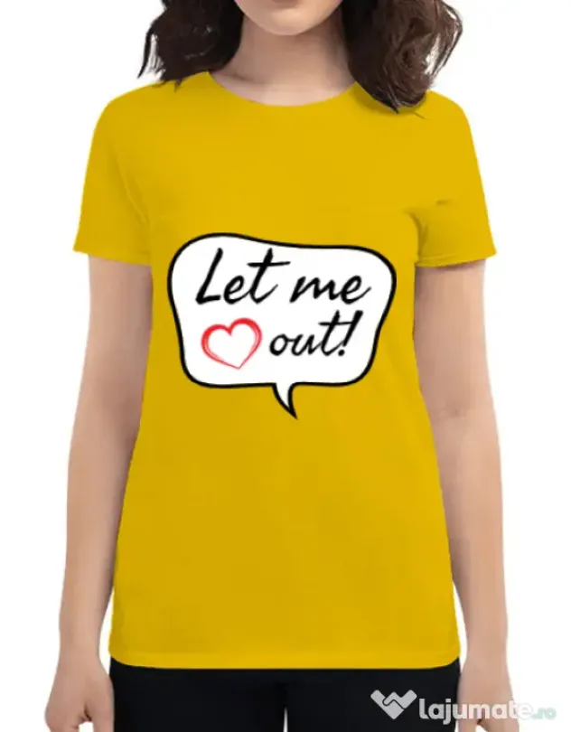 Tricou ADLER dama Let me out Galben