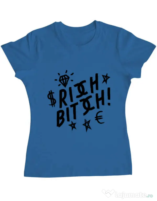 Tricou ADLER dama Rich bitch Albastru azuriu