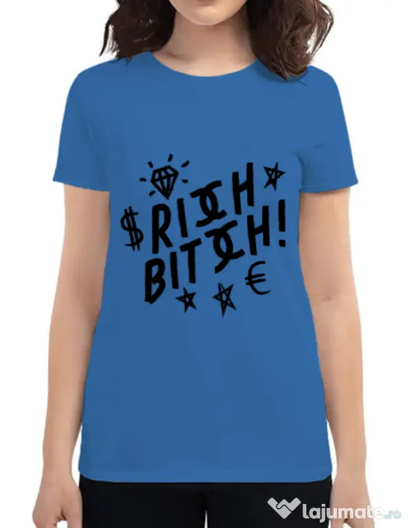 Tricou ADLER dama Rich bitch Albastru azuriu