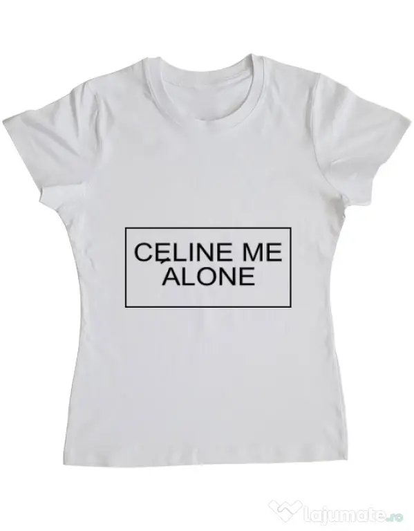 Tricou ADLER dama Celine me alone Alb